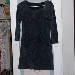 Macys Sparkly Black Mini Dress